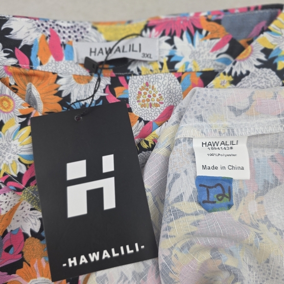 NWT Floral Multicolor Vacation Men's Buttondown Shirt 3XL I21 - Picture 7 of 7